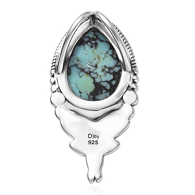 D'Joy Artisan Crafted Premium Blue Moon Turquoise 4.80 ctw Butterfly Pendant without Chain in Sterling Silver