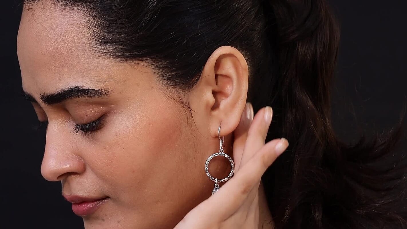 D'Joy Artistry to Israel Artisan Crafted Premium Larimar 1.90 ctw Earrings in Sterling Silver