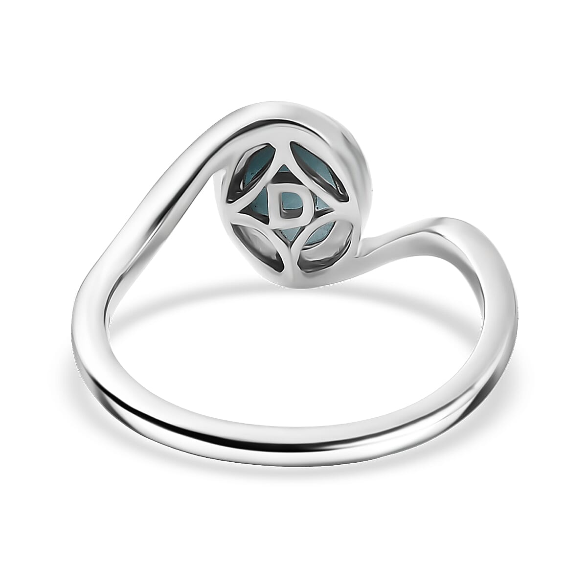 D'Joy AAA Larimar 1.50 ctw Tidal Curve Ring in Rhodium Over Sterling Silver (Size 7.0) image number 4