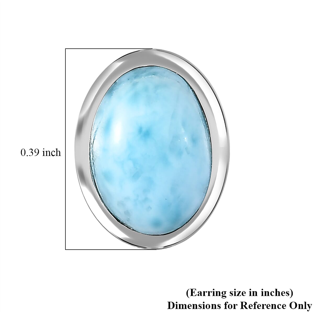 D'Joy AAA Larimar 2.00 ctw Stud Earrings in Rhodium Over Sterling Silver image number 4