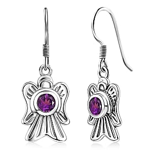 D'Joy Premium African Amethyst 0.90 ctw Earrings in Sterling Silver