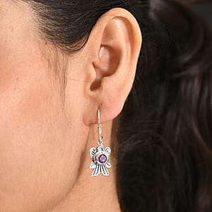 D'Joy Premium African Amethyst 0.90 ctw Earrings in Sterling Silver