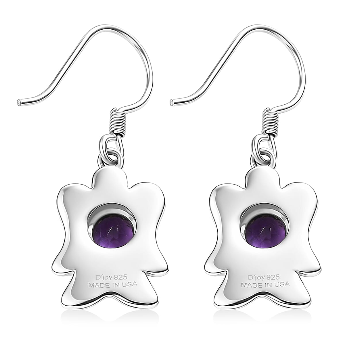 D'Joy Premium African Amethyst 0.90 ctw Earrings in Sterling Silver image number 5