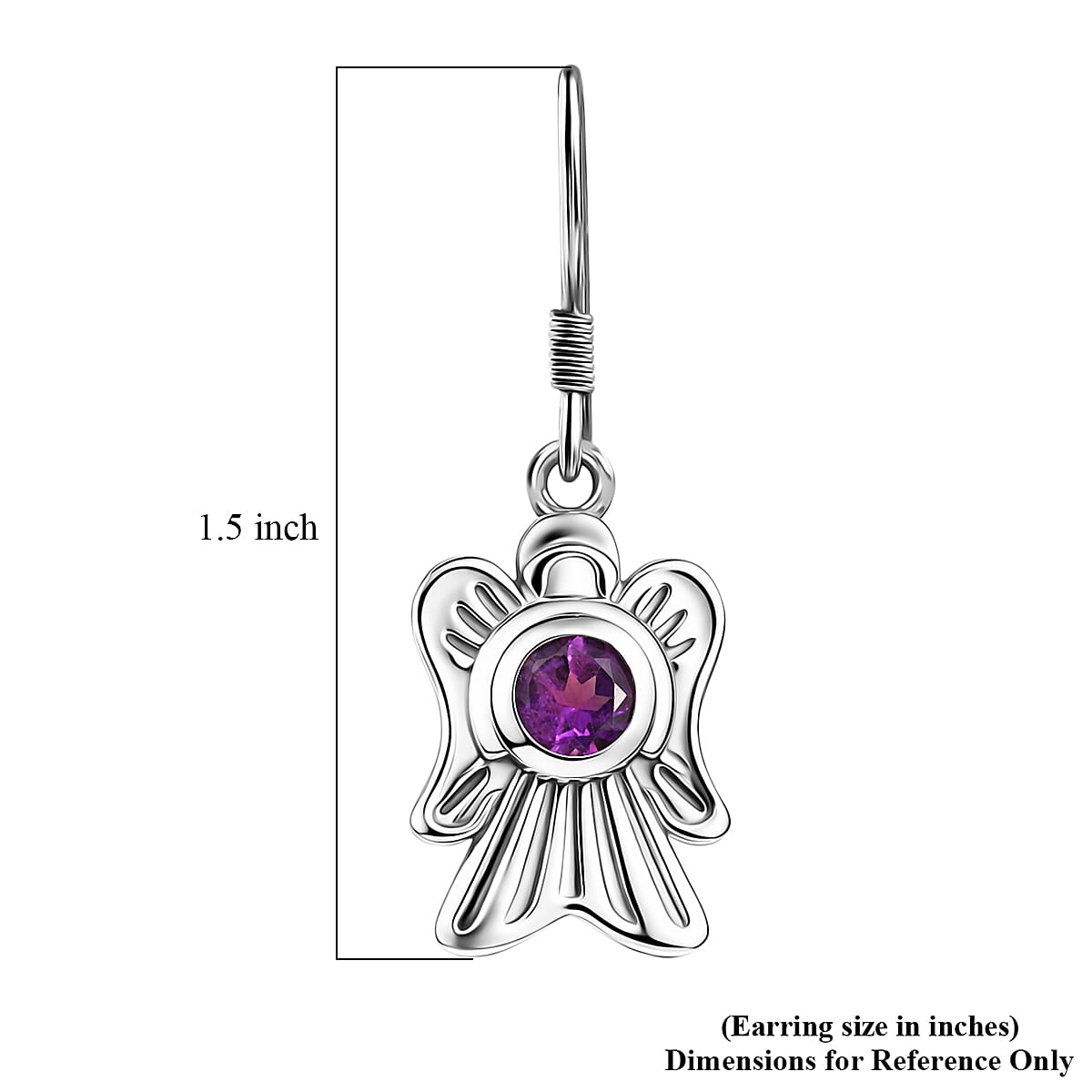 D'Joy Premium African Amethyst 0.90 ctw Earrings in Sterling Silver image number 6