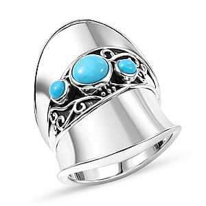 D'Joy Passport to Israel Artisan Crafted Sleeping Beauty Turquoise 1.15 ctw Ring in Sterling Silver (Size 8.0)