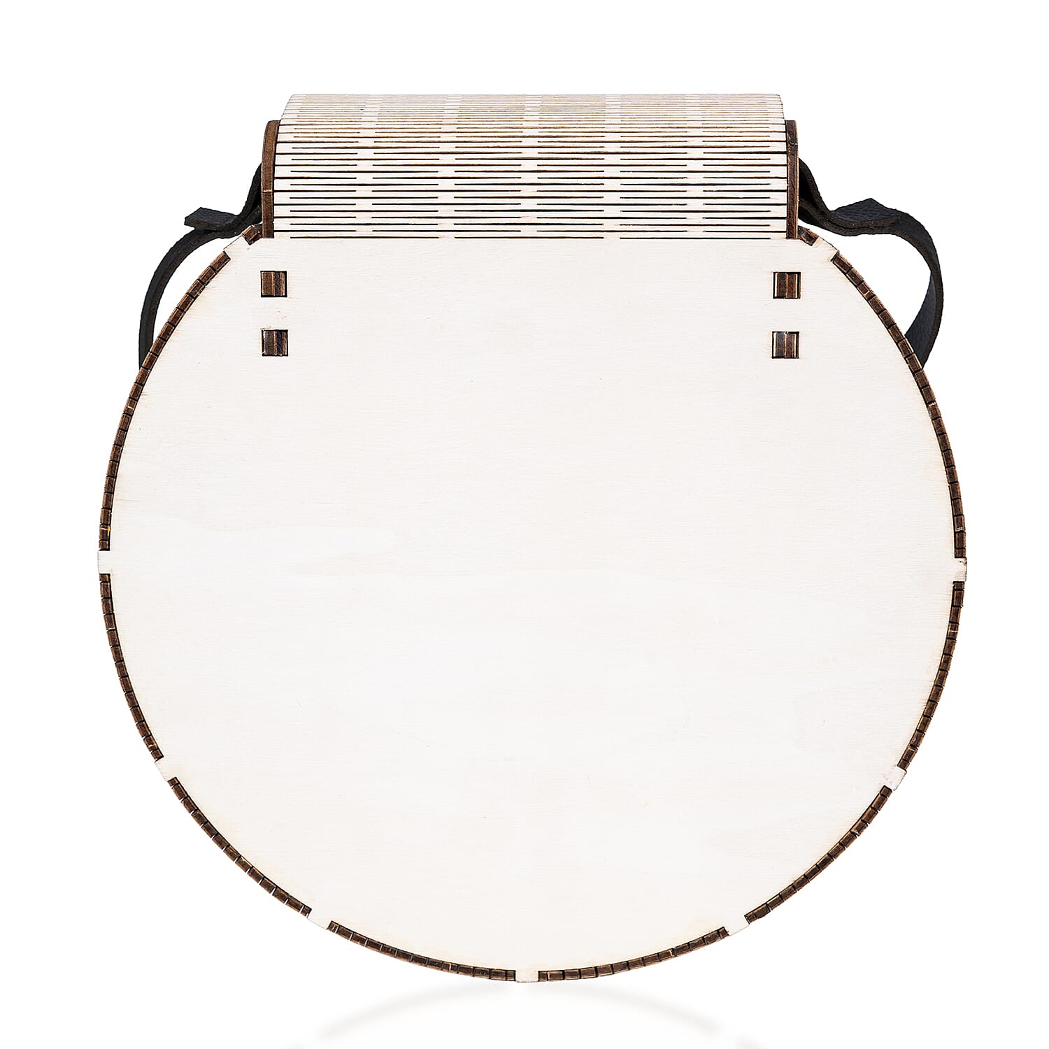 Passage Multi Color Fish Print Wood Round Shoulder Bag