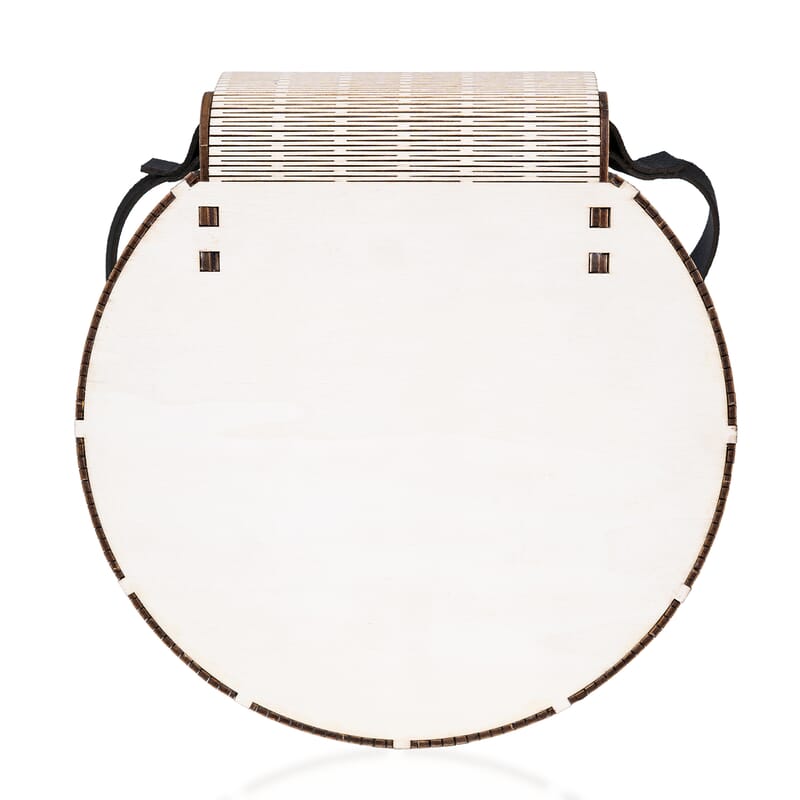 Passage Multi Color Fish Print Wood Round Shoulder Bag