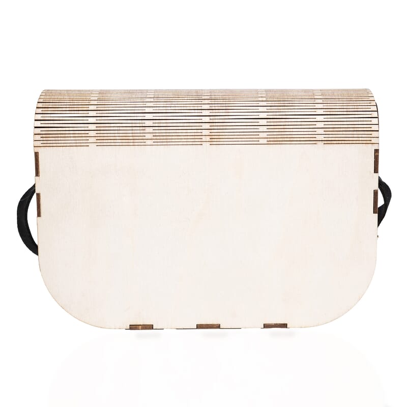 Passage Multi Color Feather Print Wood Round Shoulder Bag