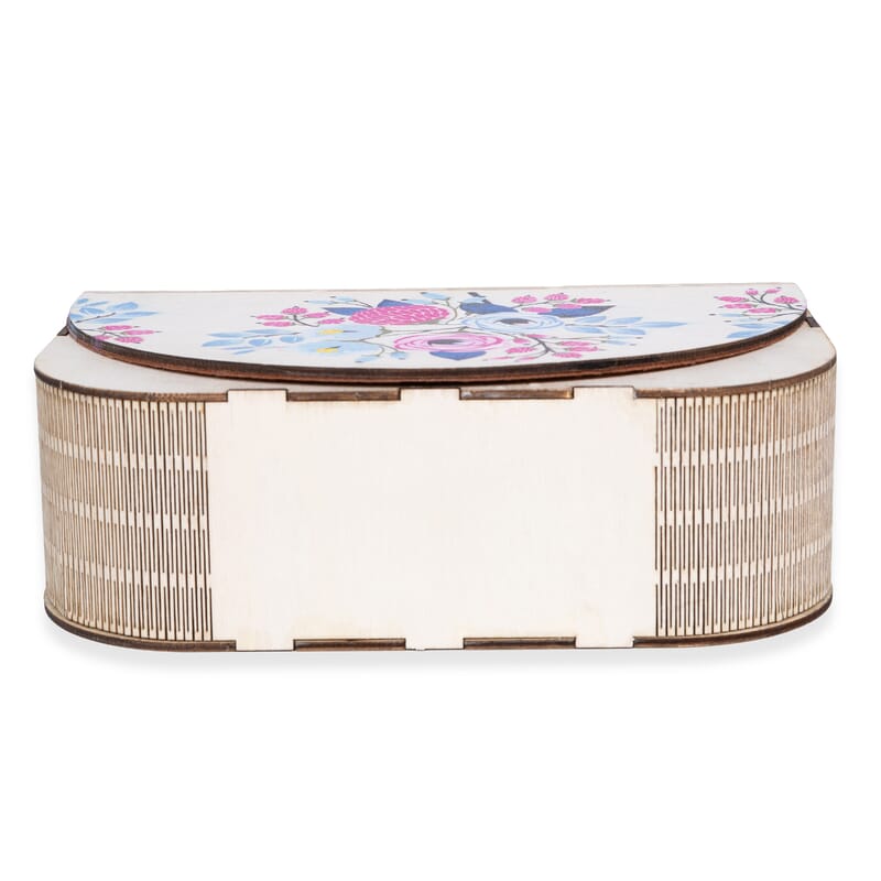 Passage Multi Color Floral Print Wood Round Shoulder Bag