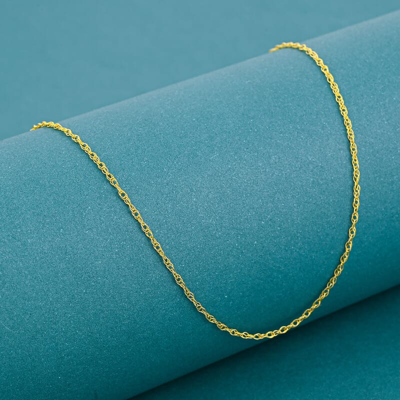 Oval Link Chain Necklace in 14K Yellow Gold Over Sterling Silver 1.3 Grams 30 Inches