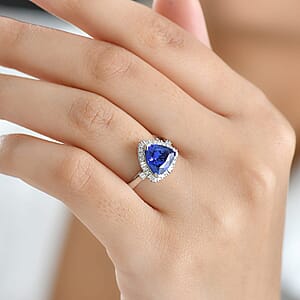  Certified & Appraised Rhapsody AAAA Tanzanite and Diamond E-F VS 3.04 ctw Ring in 950 Platinum (Size 8.5) 6.40 Grams