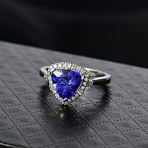  Certified & Appraised Rhapsody AAAA Tanzanite and Diamond E-F VS 3.04 ctw Ring in 950 Platinum (Size 9.5) 6.40 Grams