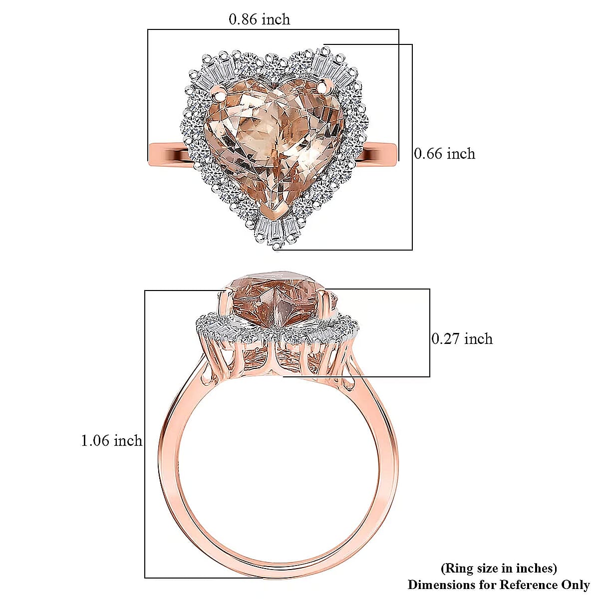 Certified & Appraised 10K Rose Gold AAA Marropino Morganite, Luxuriant Diamond (G-H, SI) (0.50 cts) Ring (Size 10.0) 3.87 ctw image number 5