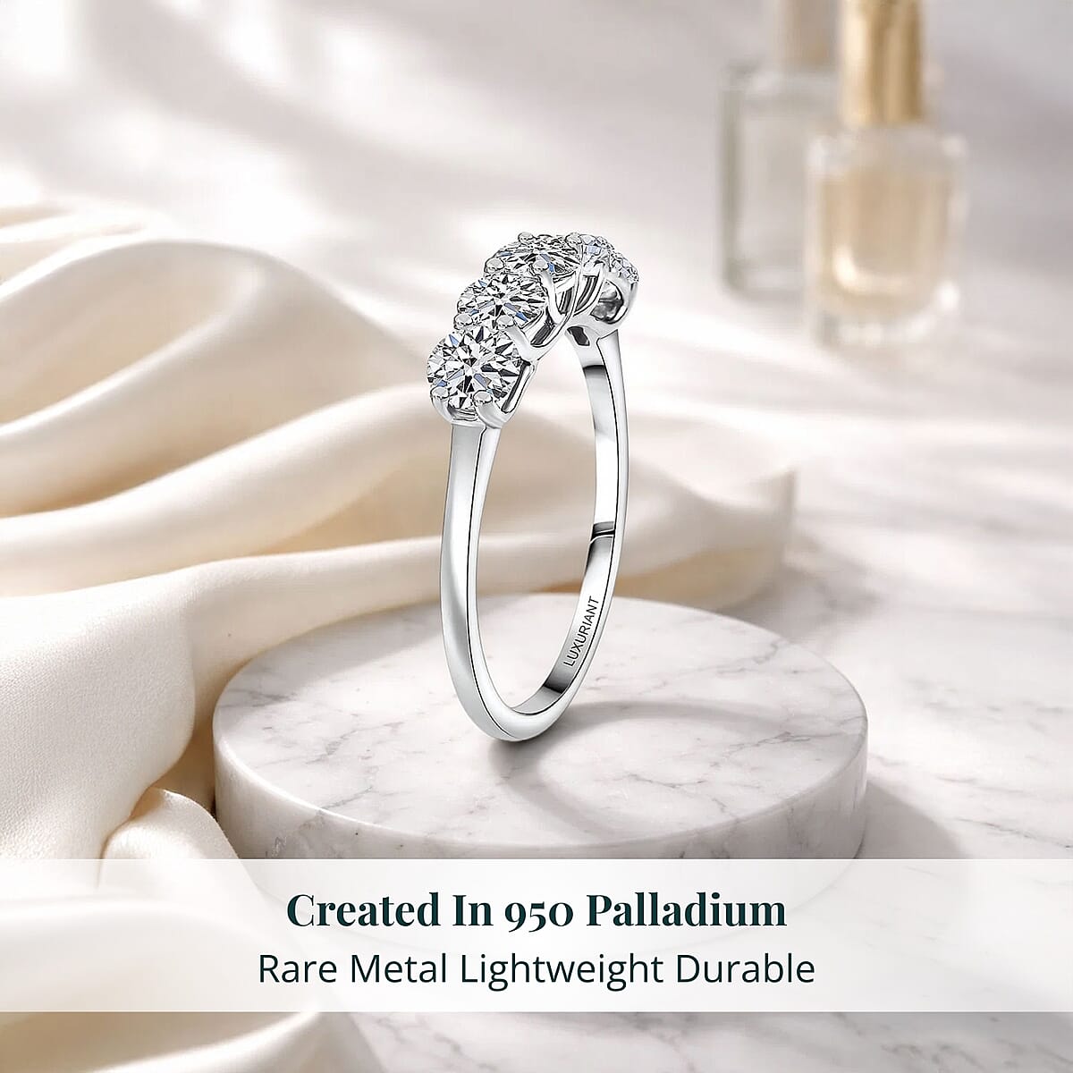 Luxuriant Lab Grown Diamond Band Ring in 950 Palladium 1.30 ctw (Size 7.5) image number 2