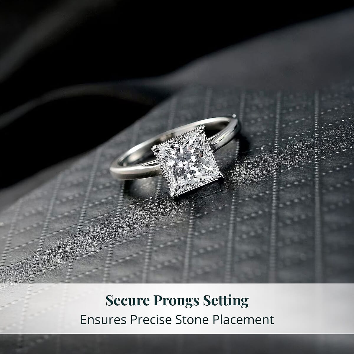 Luxuriant Princess Cut Lab Grown Diamond Solitaire Ring in 950 Palladium 3.00 ctw (Size 10.5) image number 4