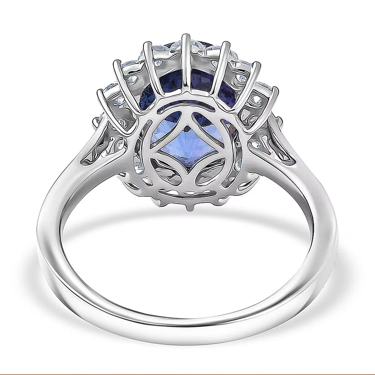 AAAA Tanzanite, Diamond Floral Ring in 950 Palladium 4.50 ctw (Size 10.0) image number 6
