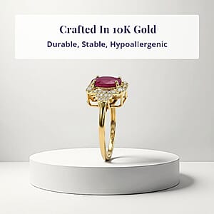 Luxoro AAA Mozambique Ruby, Diamond Ring in 10K Yellow Gold 3.35 ctw (Size 9.5)