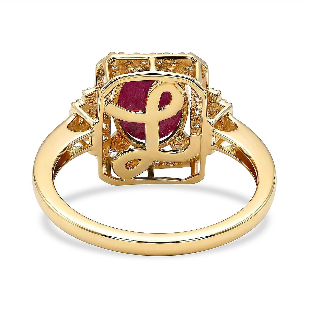 Luxoro AAA Mozambique Ruby, Diamond Ring in 10K Yellow Gold 3.35 ctw (Size 9.5) image number 4