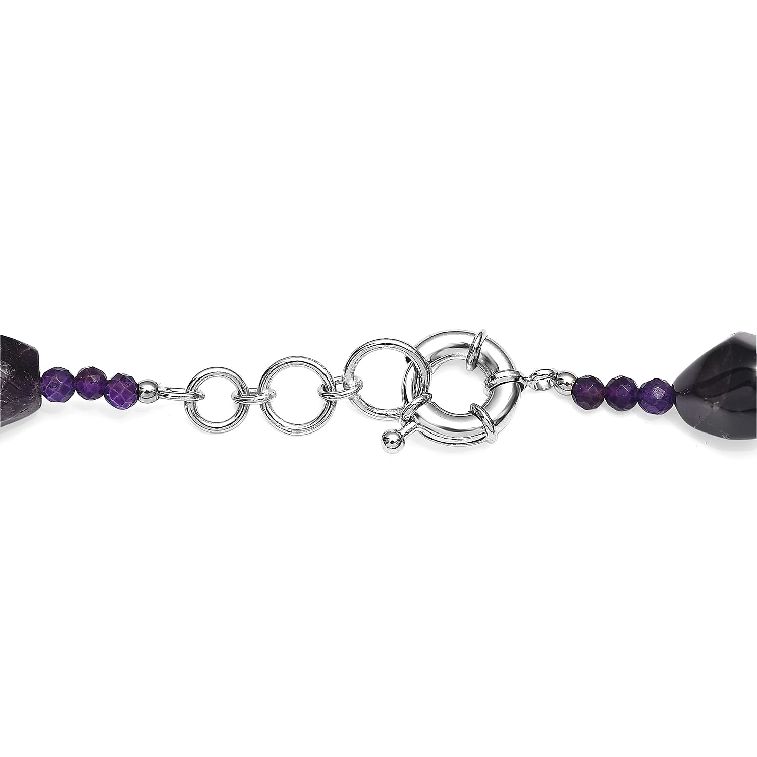 EverTrue African Amethyst 455.00 ctw Tumble Earthline Necklace in Platinum Over 18 Inches 