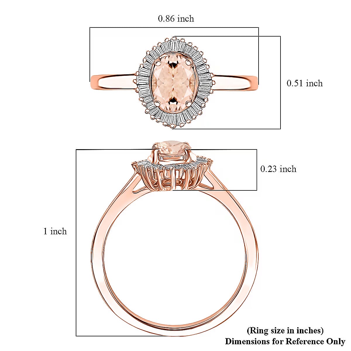 D'Joy Marropino Morganite and Diamond Ring in 18K Vermeil Rose Gold Sterling Silver (Size 10) 1.01 ctw image number 5
