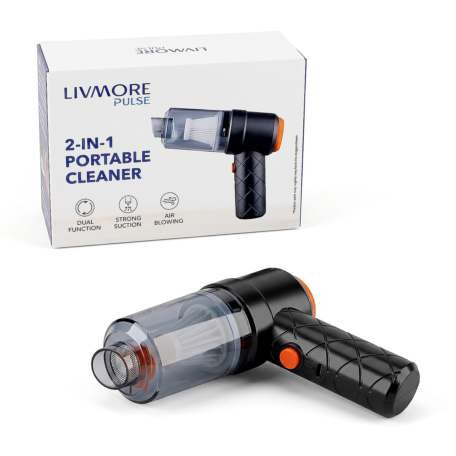 Livmore 2 in 1 Vacuum Cleaner for Home & Car - Black