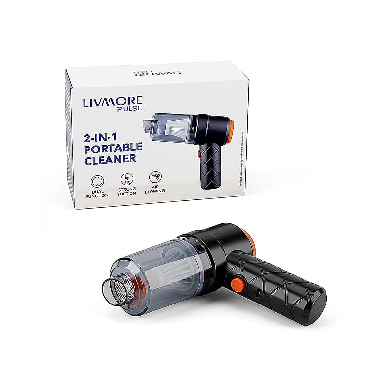 Livmore 2 in 1 Vacuum Cleaner for Home & Car - Black