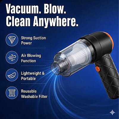 Livmore 2 in 1 Vacuum Cleaner for Home & Car - Black