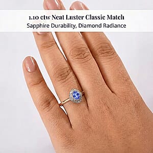 D'Joy Tanzanite and Diamond Ring in 18K Vermeil Rose Gold Over Sterling Silver (Size 10.0) 1.00 ctw