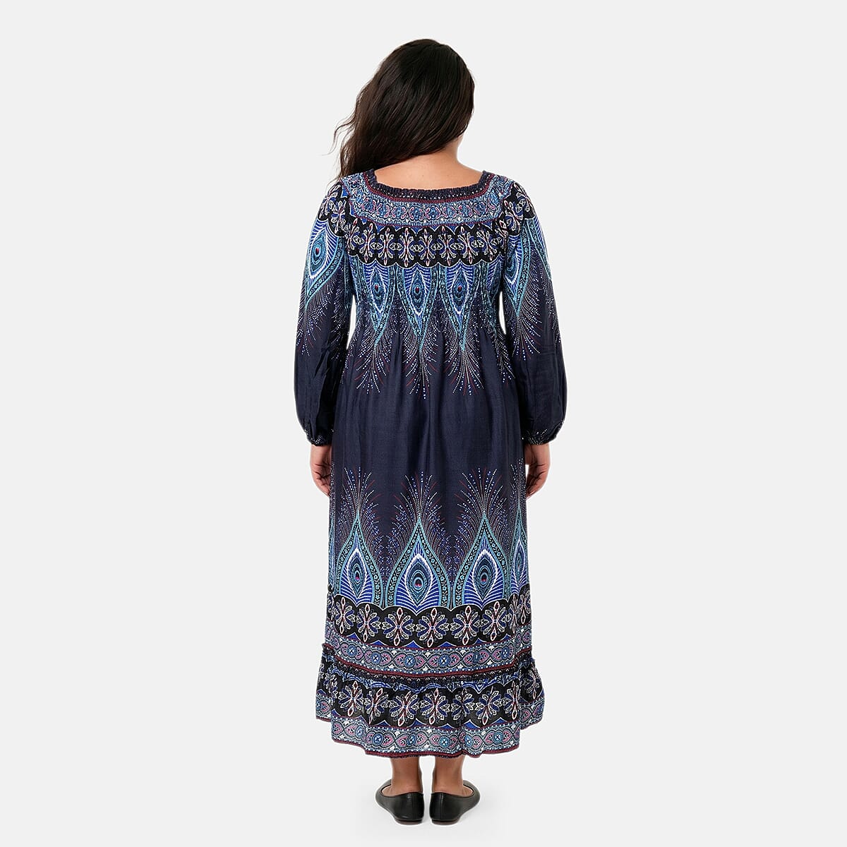 La Marey Blue Printed Long Dress - One Size Fits Most image number 1
