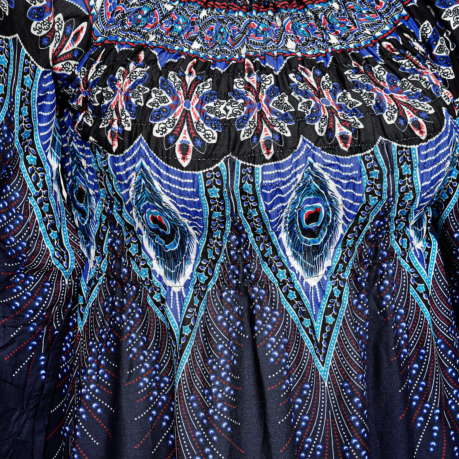 La Marey Blue Printed Long Dress - One Size Fits Most
