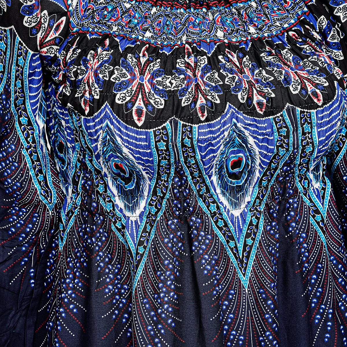 La Marey Blue Printed Long Dress - One Size Fits Most image number 3