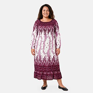 La Marey Pink Printed Long Dress - One Size Fits Most