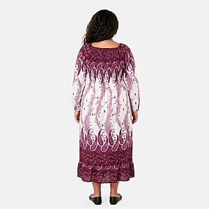 La Marey Pink Printed Long Dress - One Size Fits Most