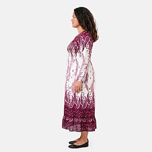 La Marey Pink Printed Long Dress - One Size Fits Most