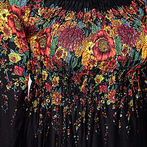 La Marey Black Printed Long Dress - One Size Fits Most
