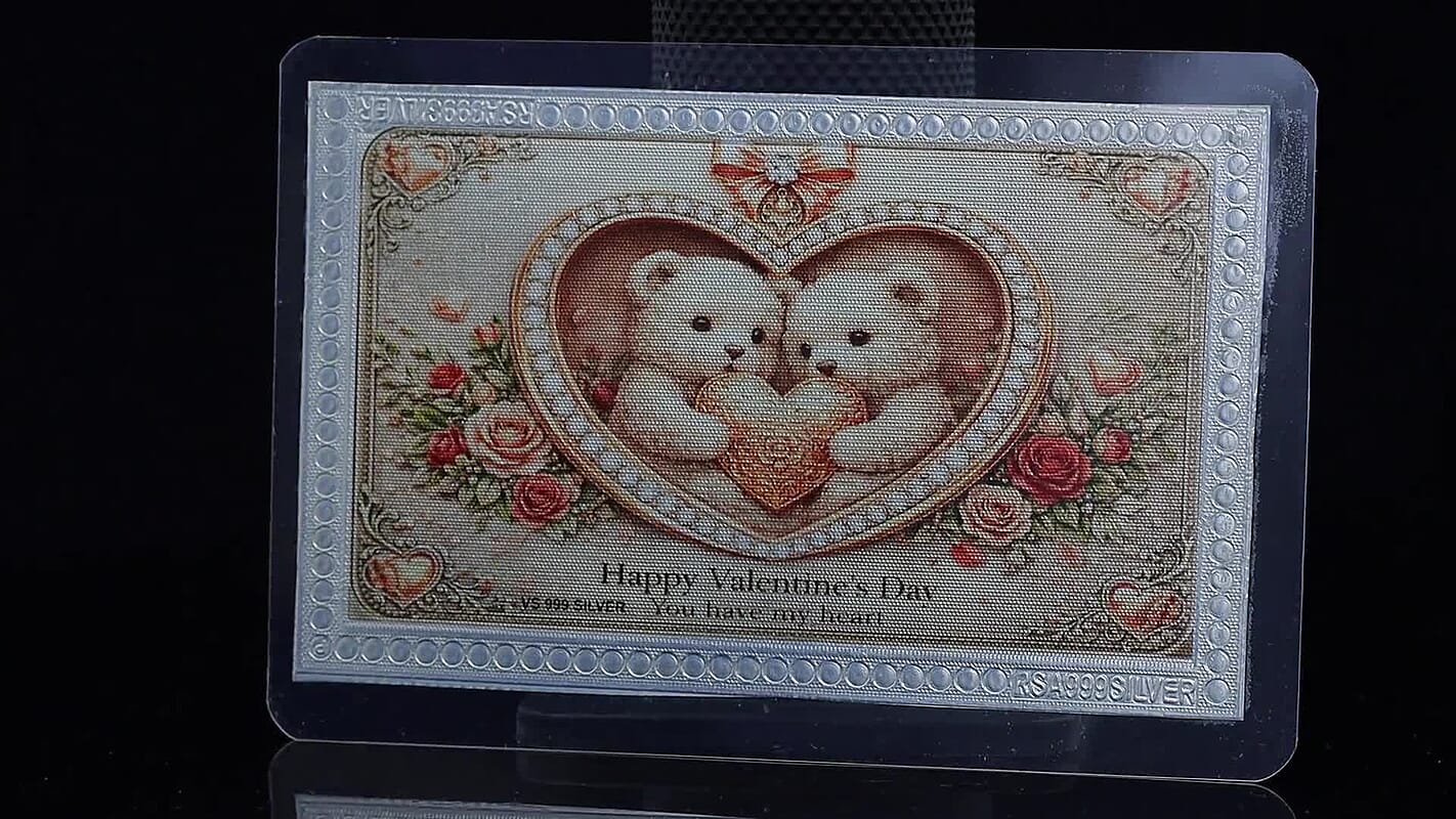 Ankur Treasure Chest 999 Fine Silver You Have my Heart Emboss Sheet 1g