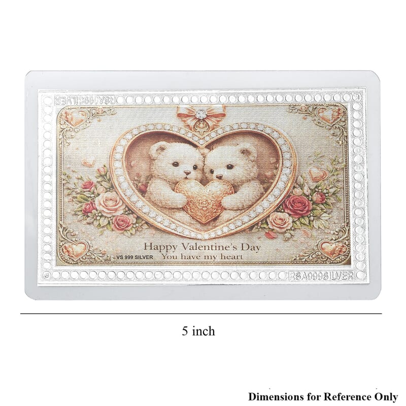 Ankur Treasure Chest 999 Fine Silver You Have my Heart Emboss Sheet 1g