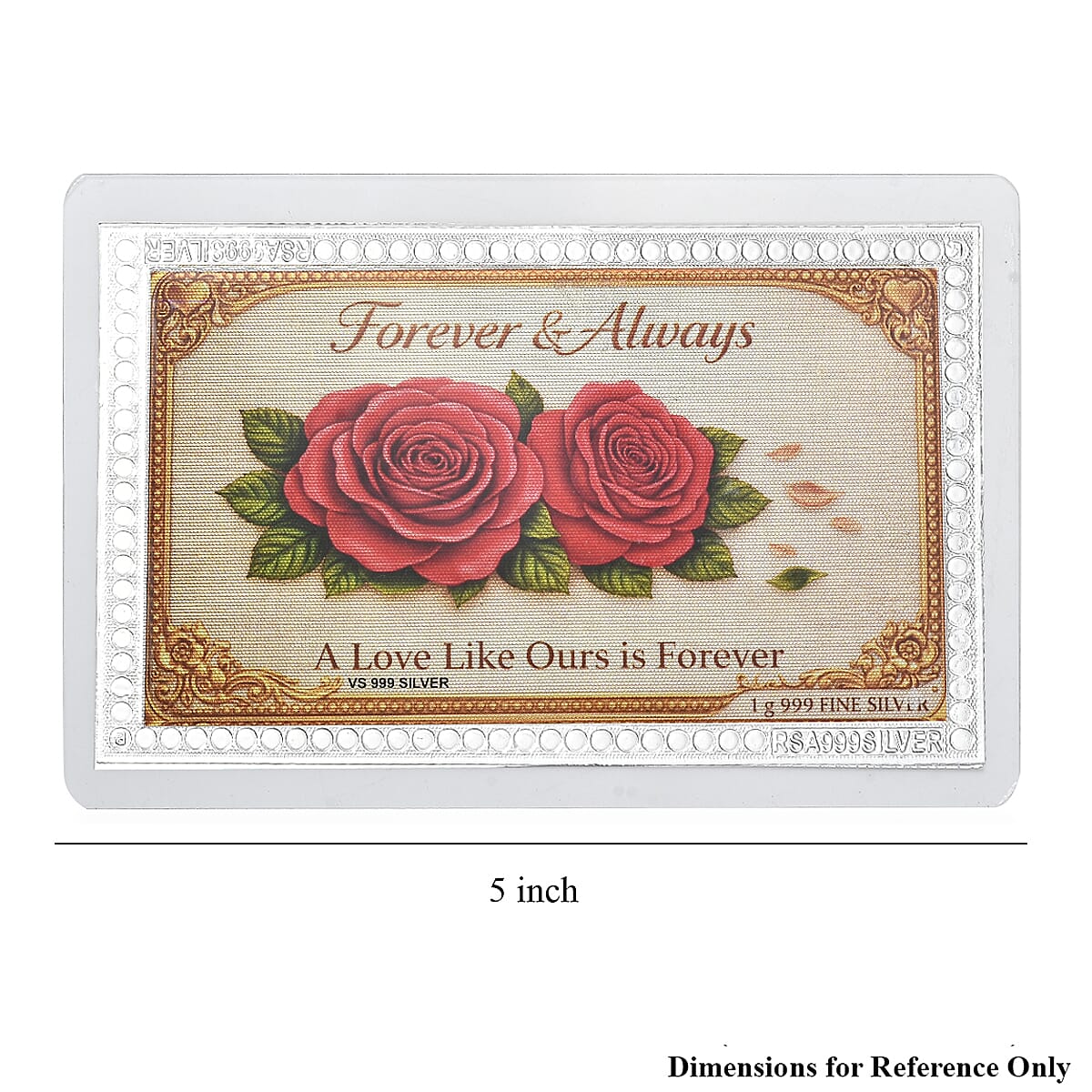 999 Fine Silver Forever & Always Emboss Sheet 1g image number 4