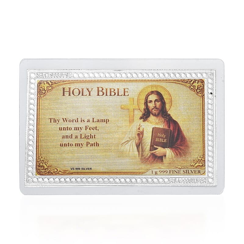 999 Fine Silver Holy Bible Emboss Sheet 1g
