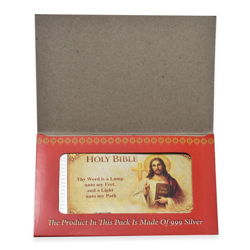999 Fine Silver Holy Bible Emboss Sheet 1g