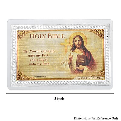999 Fine Silver Holy Bible Emboss Sheet 1g