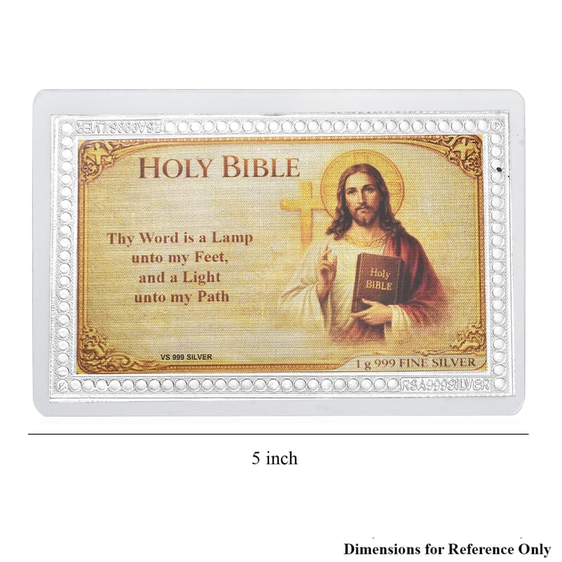 999 Fine Silver Holy Bible Emboss Sheet 1g