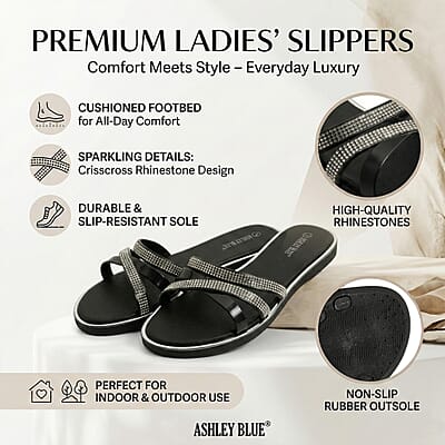 ASHLEY BLUE Black Strap Sandals (Size 6)