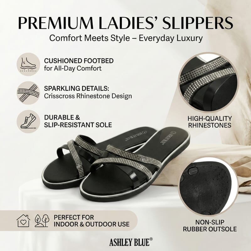 ASHLEY BLUE Black Strap Sandals (Size 6)