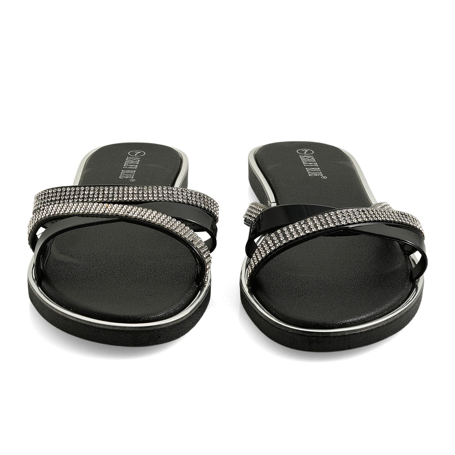 ASHLEY BLUE Black Strap Sandals (Size 6)