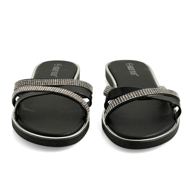 ASHLEY BLUE Black Strap Sandals (Size 6)