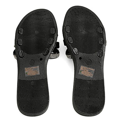 ASHLEY BLUE Black Strap Sandals (Size 6)