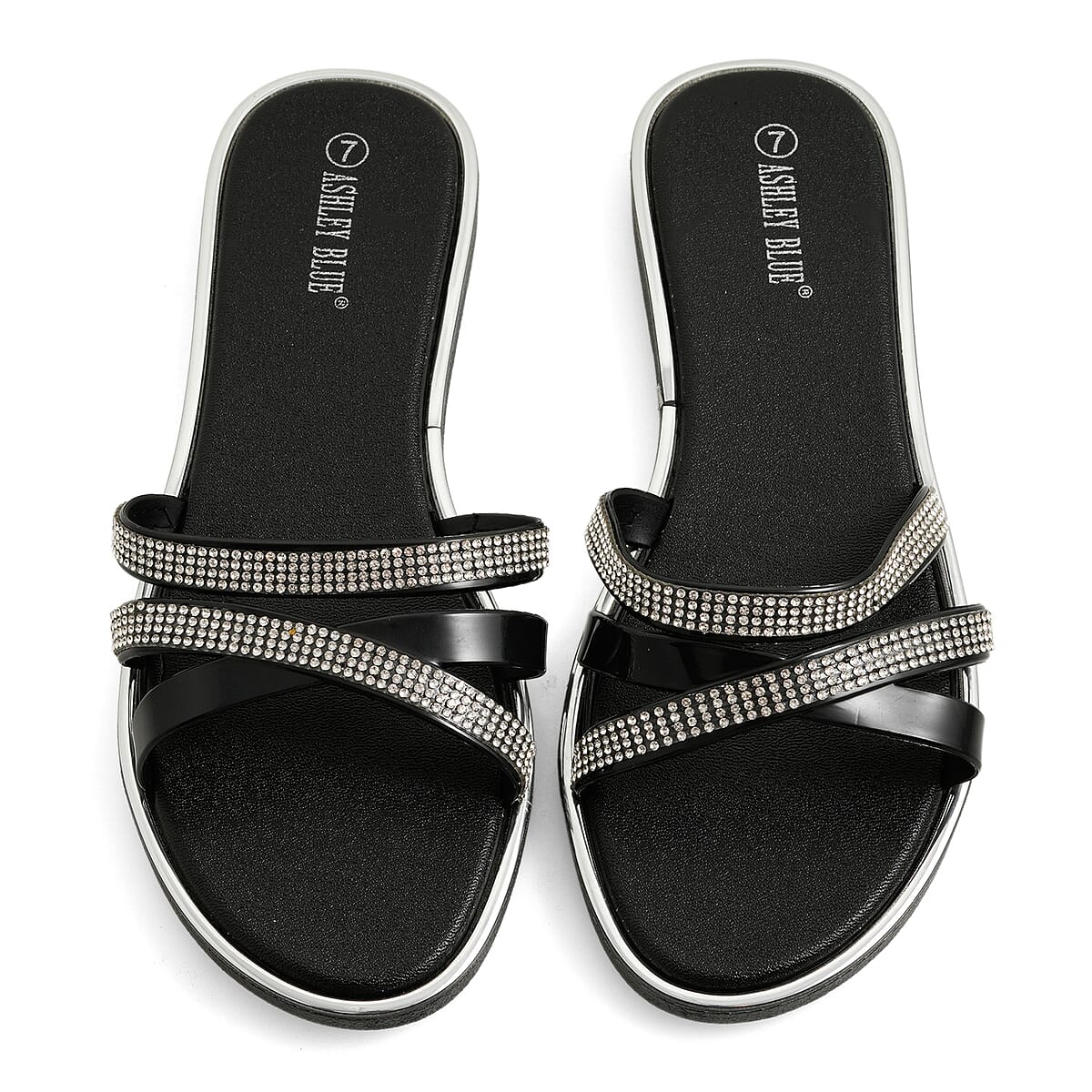 ASHLEY BLUE Black Strap Sandals (Size 7) image number 5