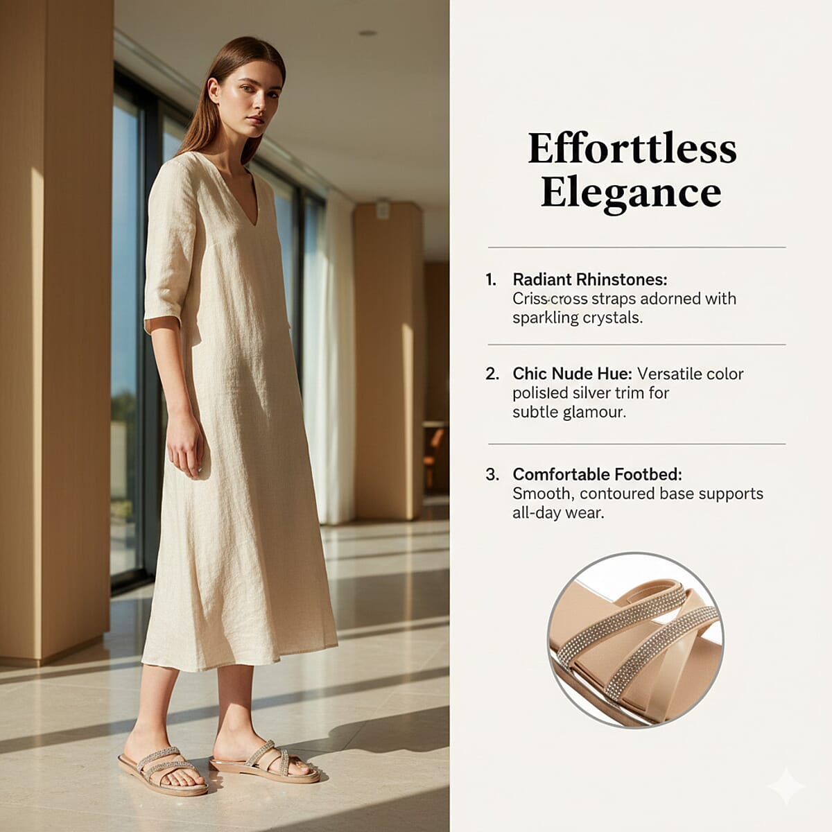 ASHLEY BLUE Beige Strap Sandals (Size 6) image number 3