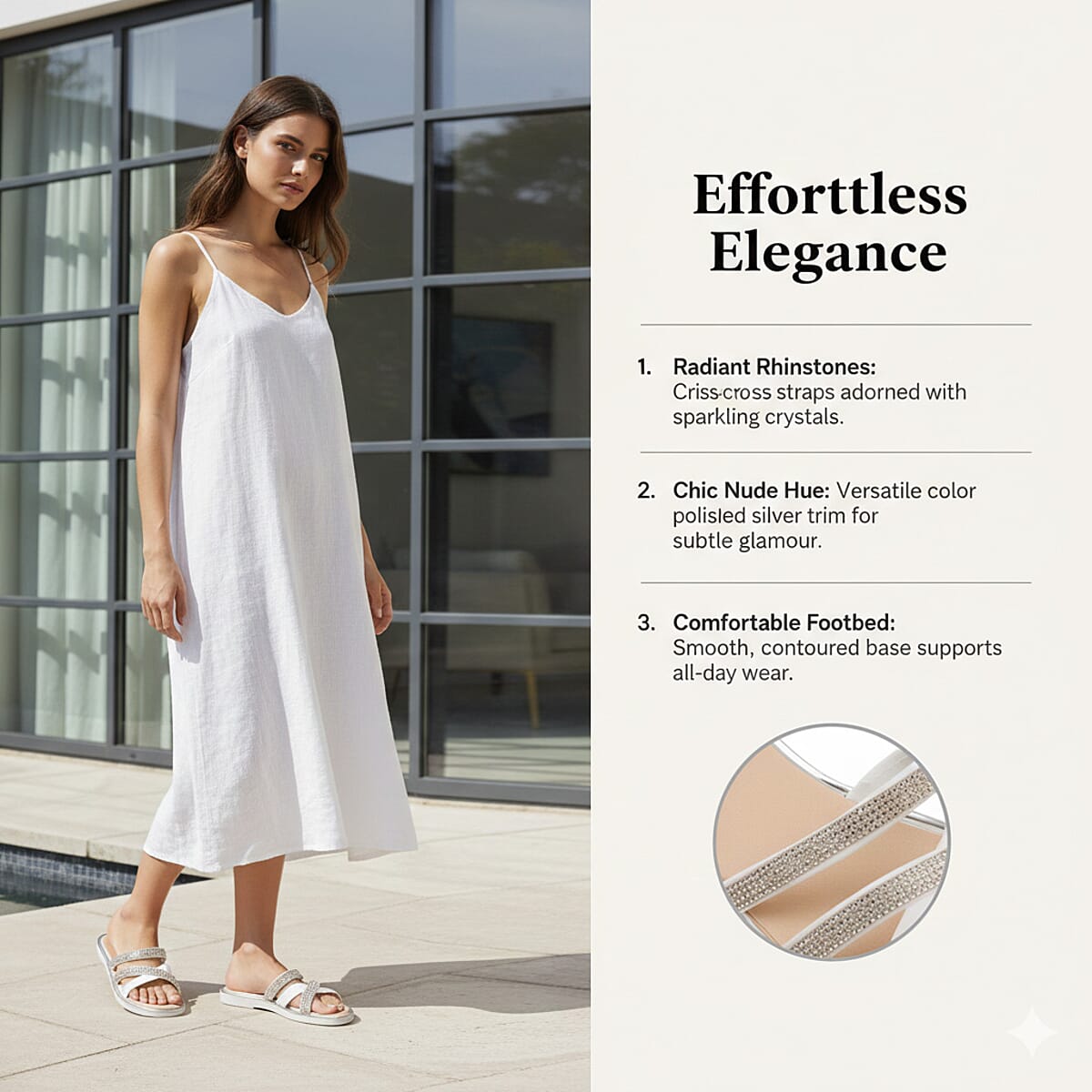 ASHLEY BLUE White Strap Sandals (Size 6) image number 3